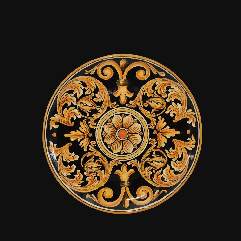 Piatto ornamentale Ø 35/40 Ornato Fondo Nero in ceramica di Caltagirone - Ceramiche di Caltagirone Sofia
