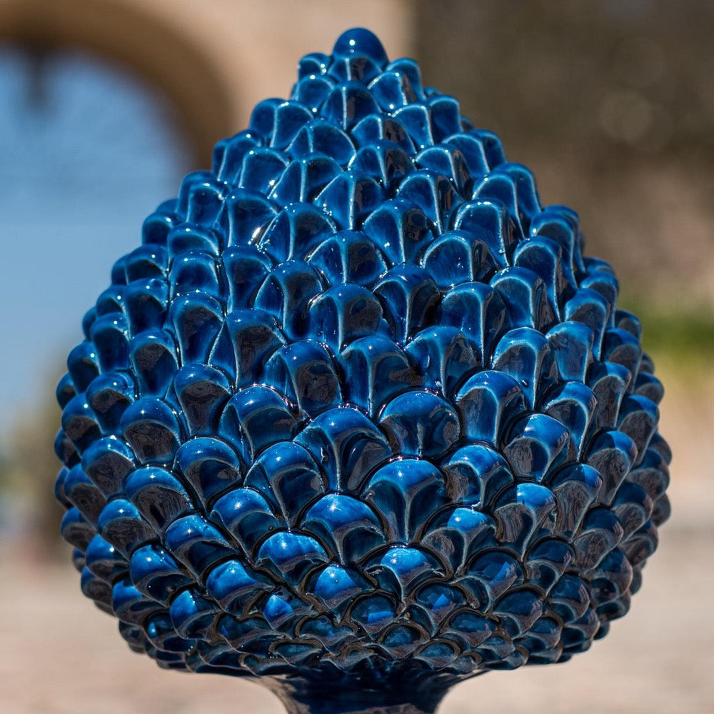 Pigna Ceramica Caltagirone h 15/40 cm Blu Intenso — Sofia Ceramiche