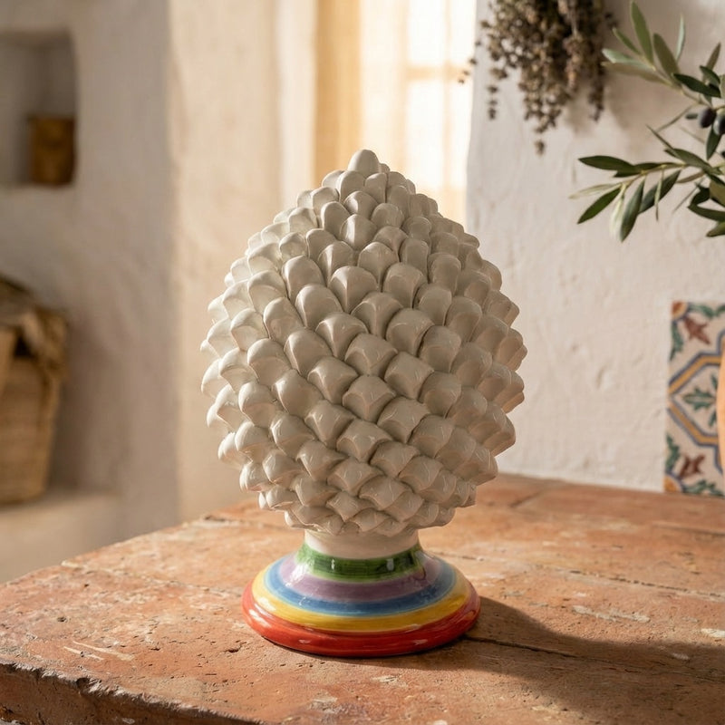 Pigna Artigianale in Ceramica di Caltagirone — White and Color