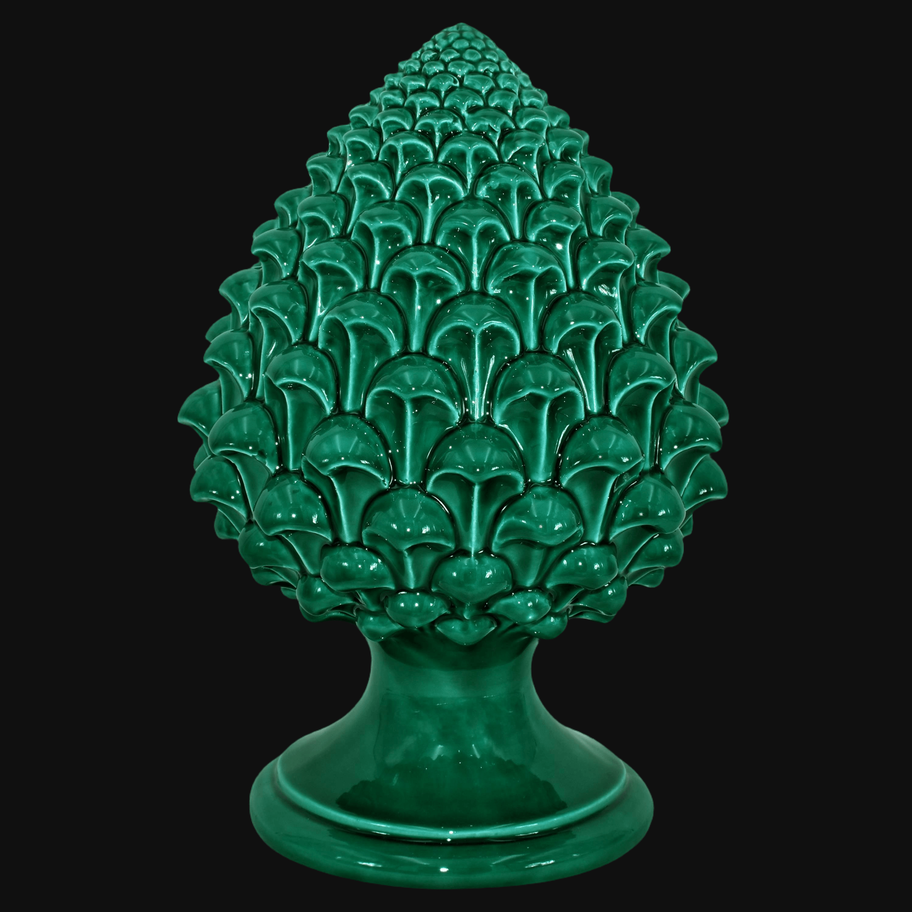 Pigna semilavorata altezza 15/35 Verde smeraldo - Ceramiche di Caltagirone Sofia