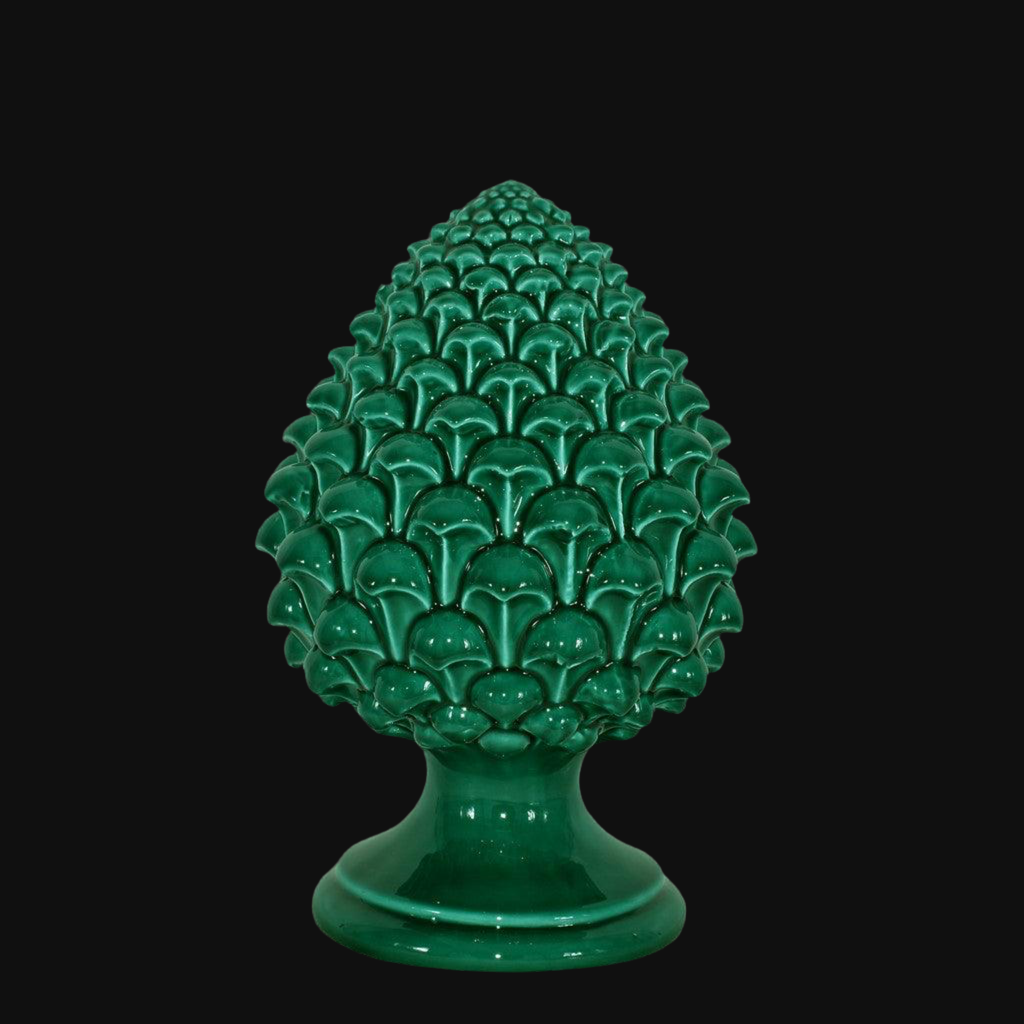 Pigna semilavorata altezza 15/35 Verde smeraldo - Ceramiche di Caltagirone Sofia