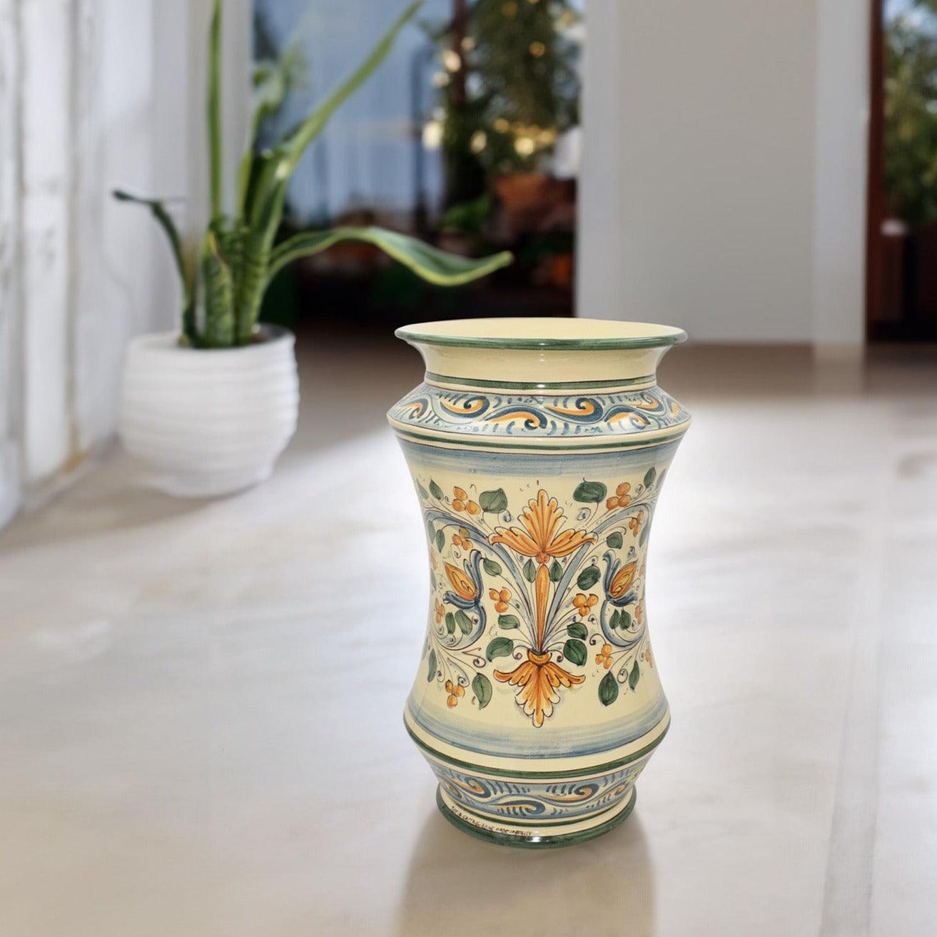 Portaombrelli ad albarello h 50 Antico Fogliame - Ceramiche di Caltagirone Sofia
