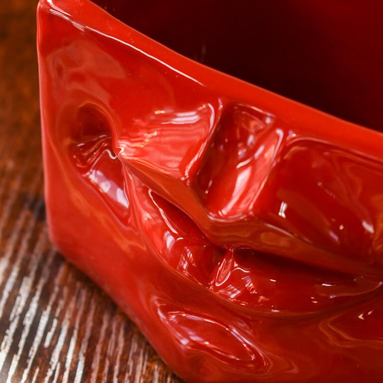 Scatola con espressione rosso fuoco - Ceramica artistica di Caltagirone - Ceramiche di Caltagirone Sofia