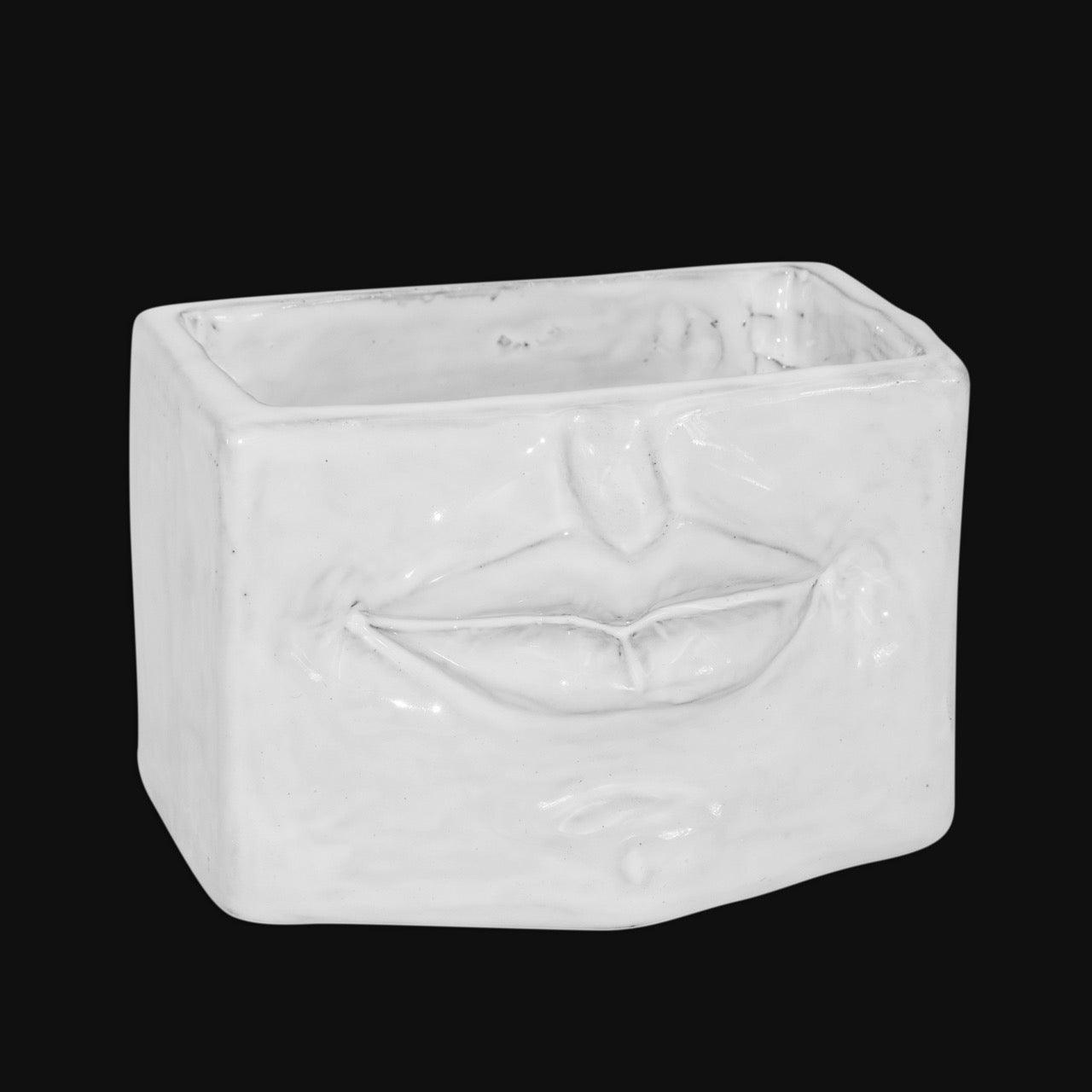 Scatola con espressione white line - Ceramica artistica di Caltagirone - Ceramiche di Caltagirone Sofia