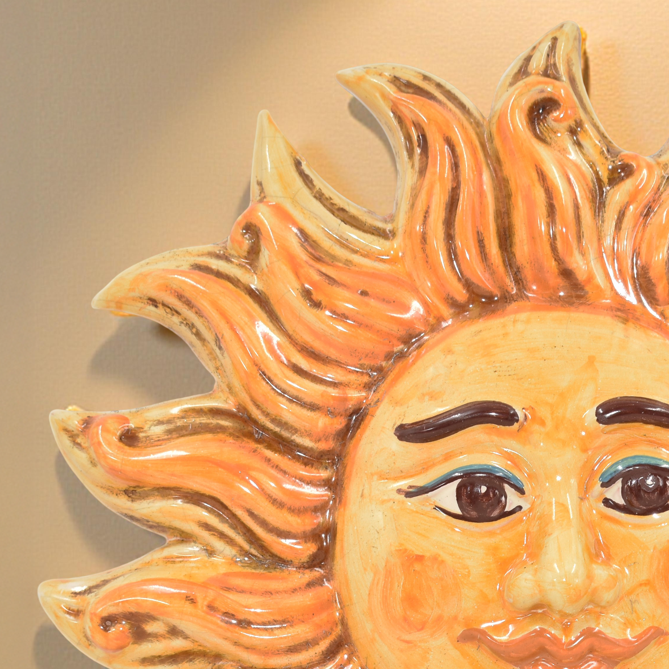 Sole in Ceramica di Caltagirone - Raggi in Diametro 18 cm e 27 cm - Ceramiche di Caltagirone Sofia