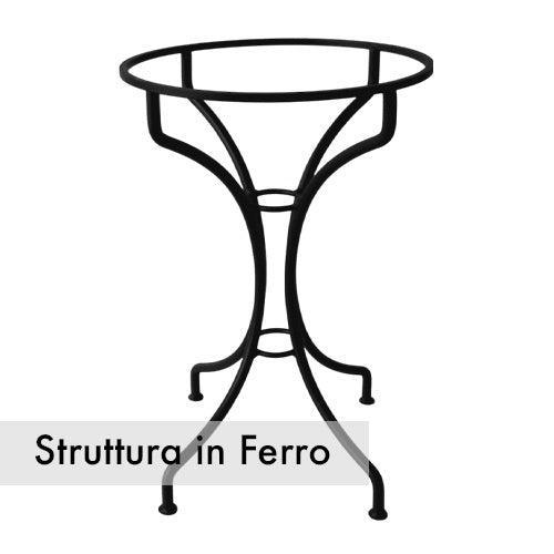 Tavolo in pietra lavica con decoro in verde e arancio - Ceramiche di Caltagirone Sofia