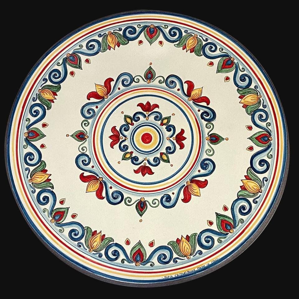 Tavolo in pietra lavica decoro sicily - Ceramiche di Caltagirone Sofia