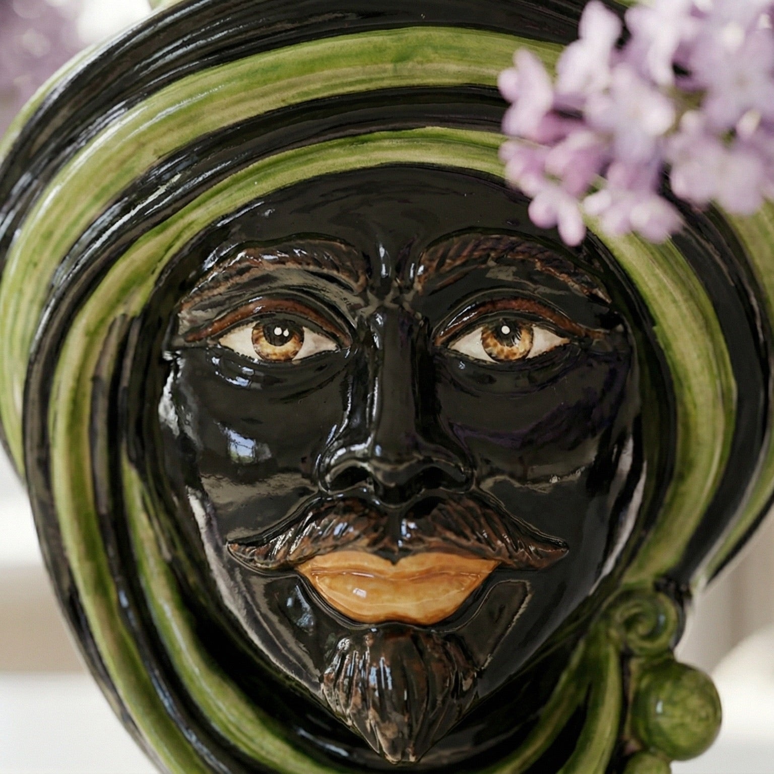 Testa di Moro h 30 cm Linea Parigi - Nero e Verde