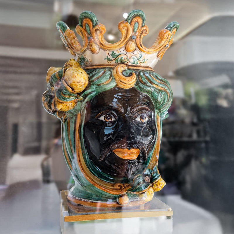 Testa h 40 limoni verde/arancio maschio moro