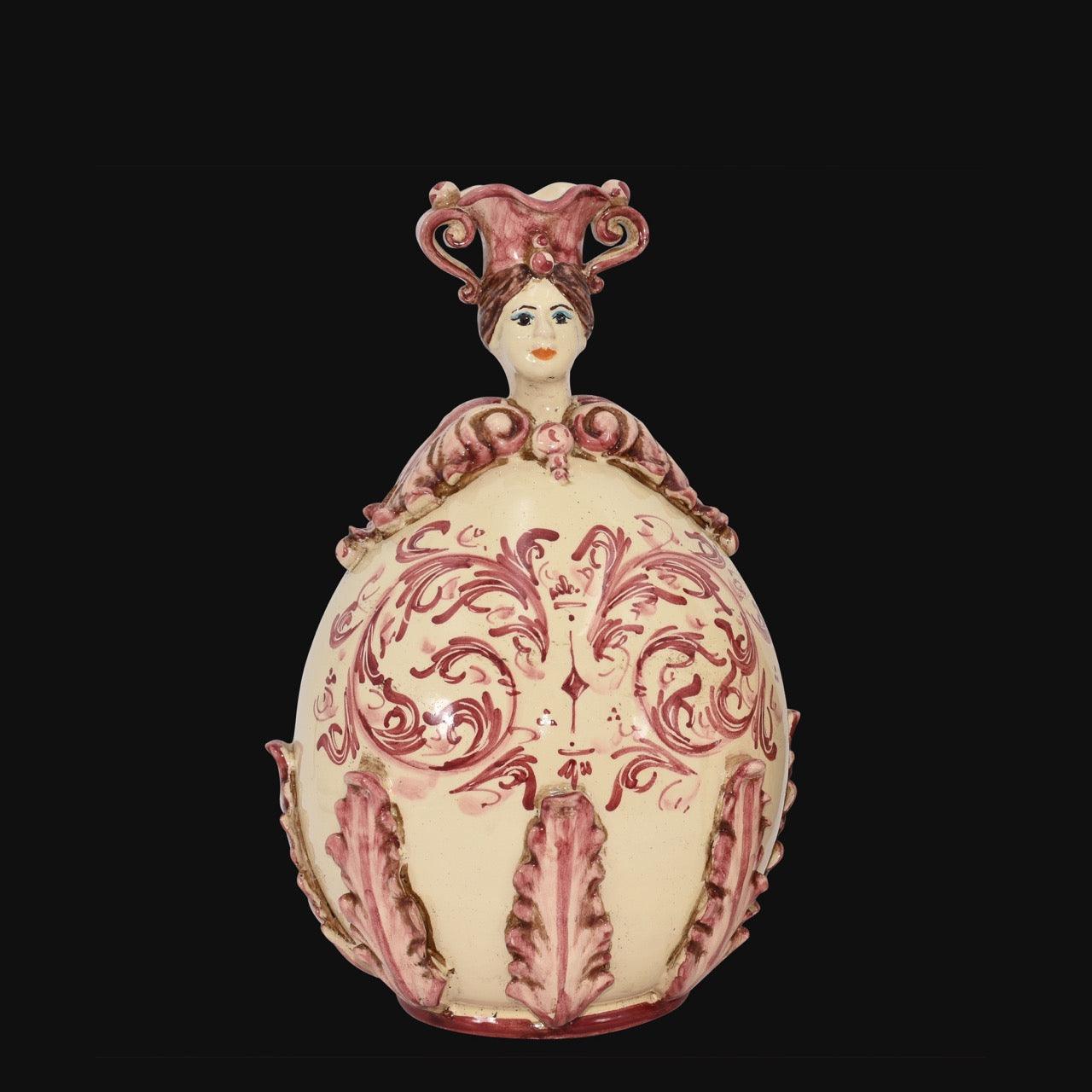 Uovo a personaggio femmina h 25 cm plastico sofia Mono Bordeaux - Ceramiche di Caltagirone Sofia