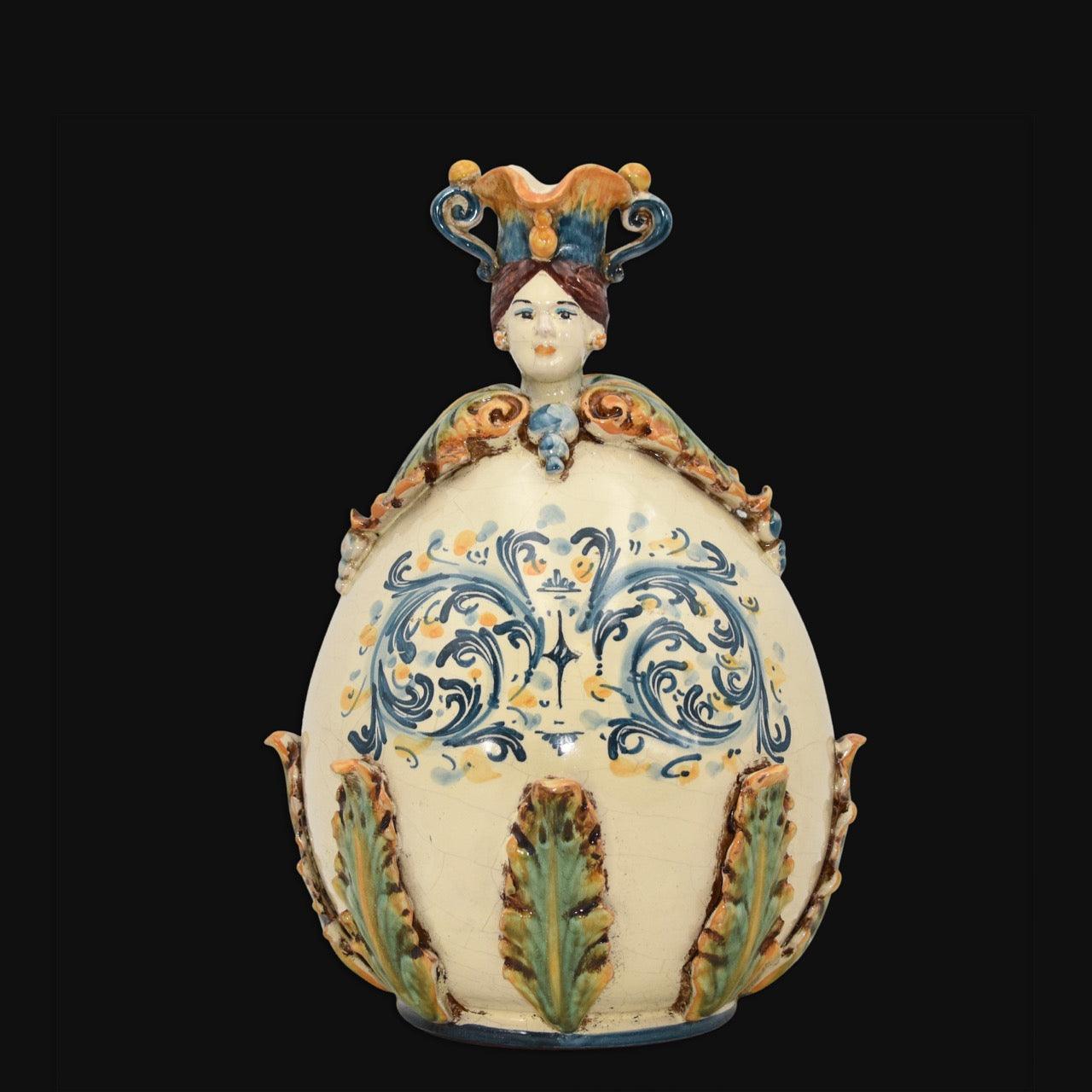 Uovo a personaggio femmina h 25 cm plastico sofia tricolore - Ceramiche di Caltagirone Sofia