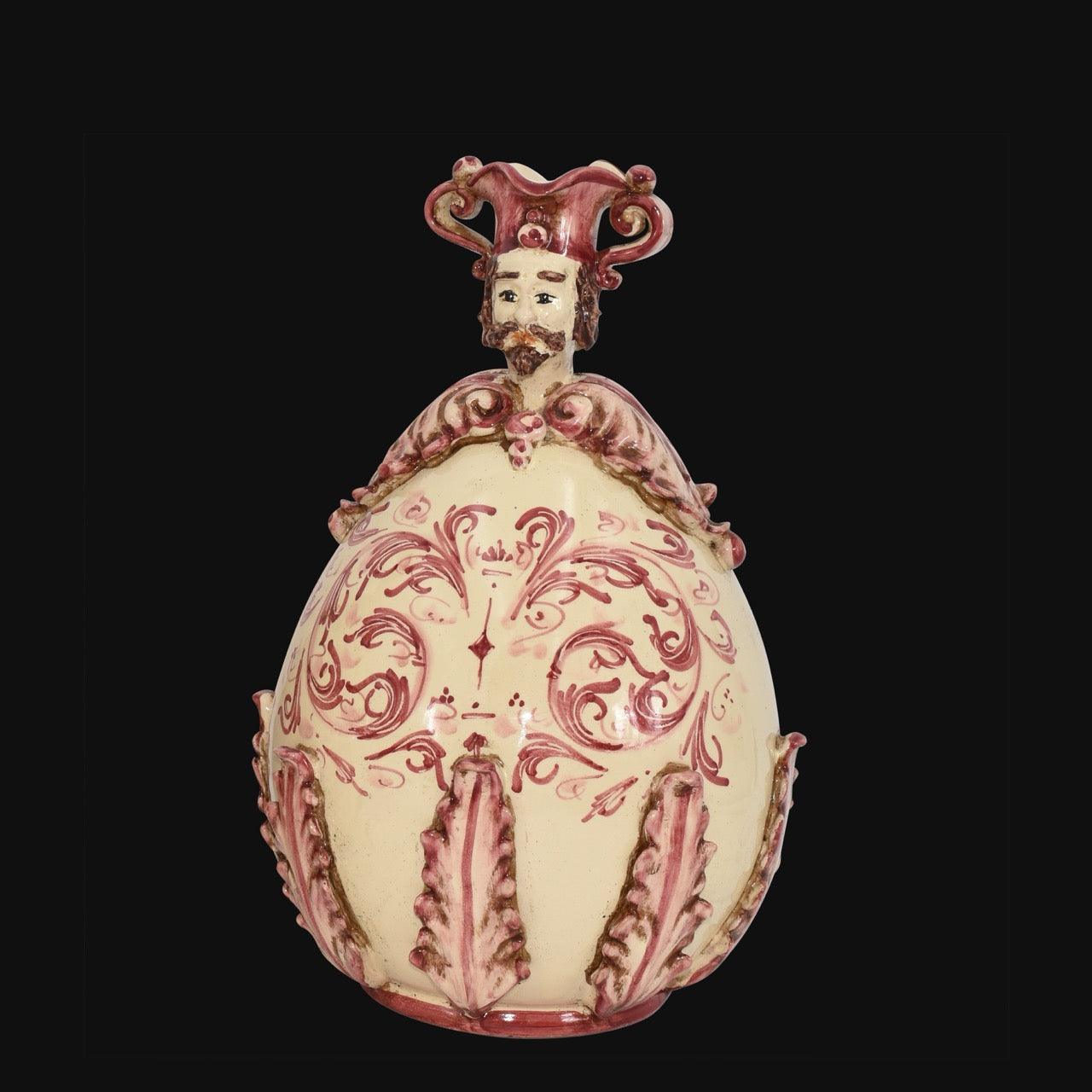 Uovo a personaggio uomo h 25 cm plastico sofia Mono Bordeaux - Ceramiche di Caltagirone Sofia