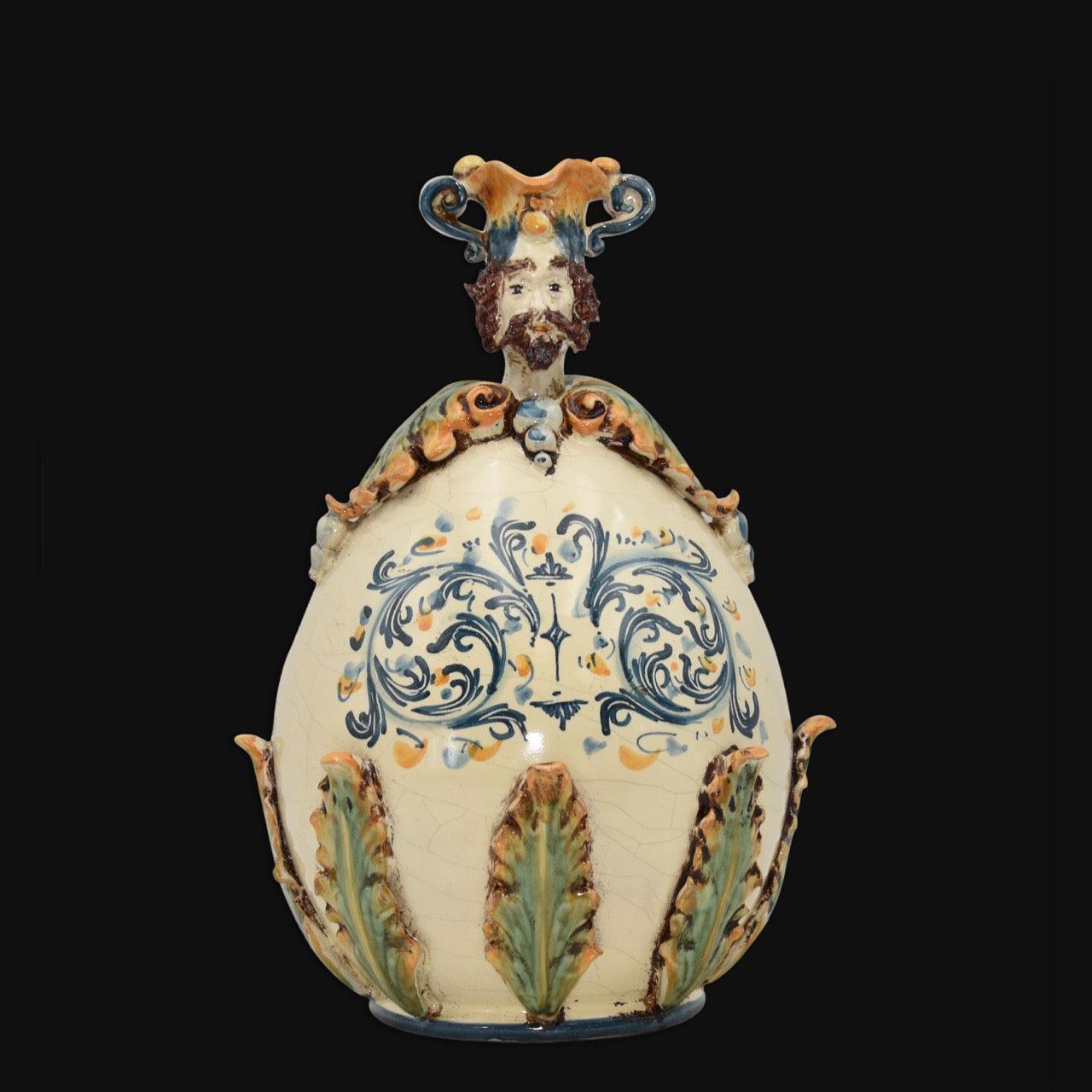 Uovo a personaggio uomo h 25 cm plastico sofia tricolore - Ceramiche di Caltagirone Sofia