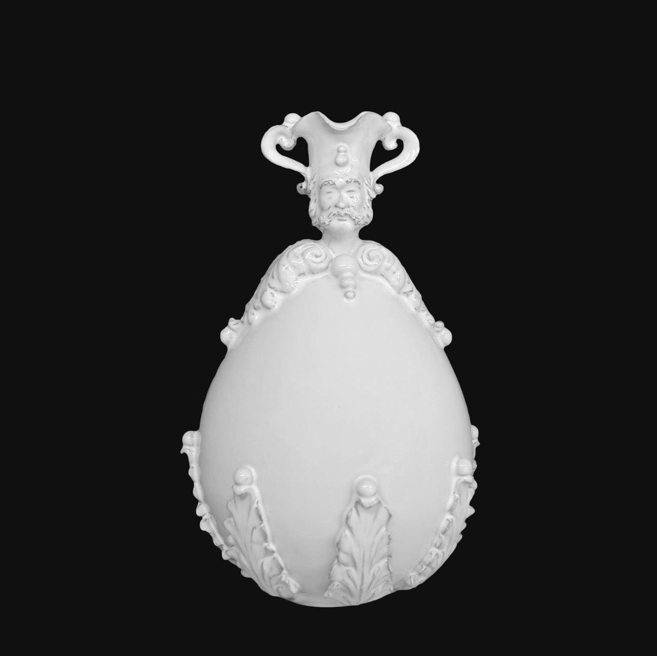 Uovo a personaggio uomo h 25 cm White Line - Ceramiche di Caltagirone Sofia