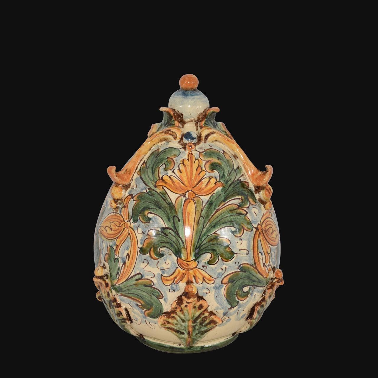Uovo Ornamentale decoro Linea Floreale in ceramica di Caltagirone - Ceramiche di Caltagirone Sofia