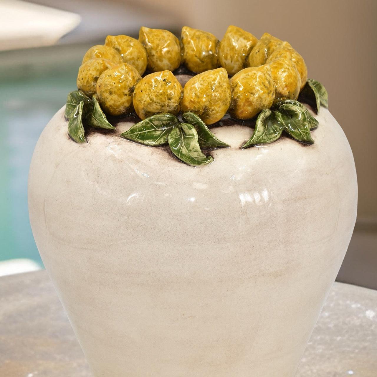 Vaso Boccia h 27 Linea Limoni Siciliani - Ceramica artigianale di Caltagirone - Ceramiche di Caltagirone Sofia