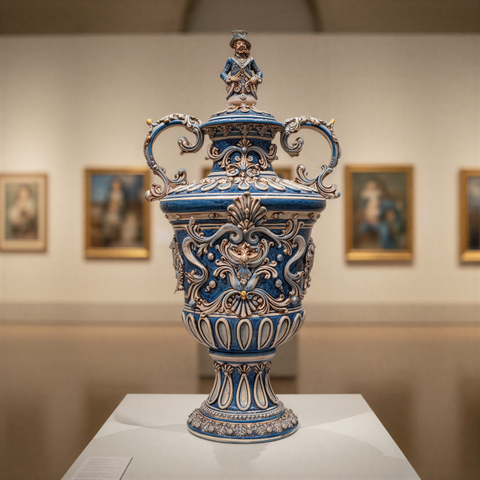 Vaso Monumentale Blu 95 cm in serie limitata mono blu - Ceramiche Sofia Caltagirone