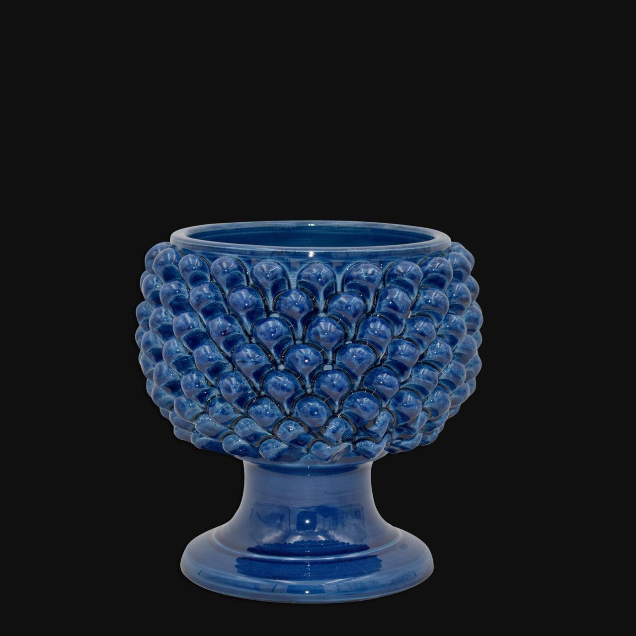 Vaso mezza pigna blu intenso in ceramica di Caltagirone - Ceramiche di Caltagirone Sofia