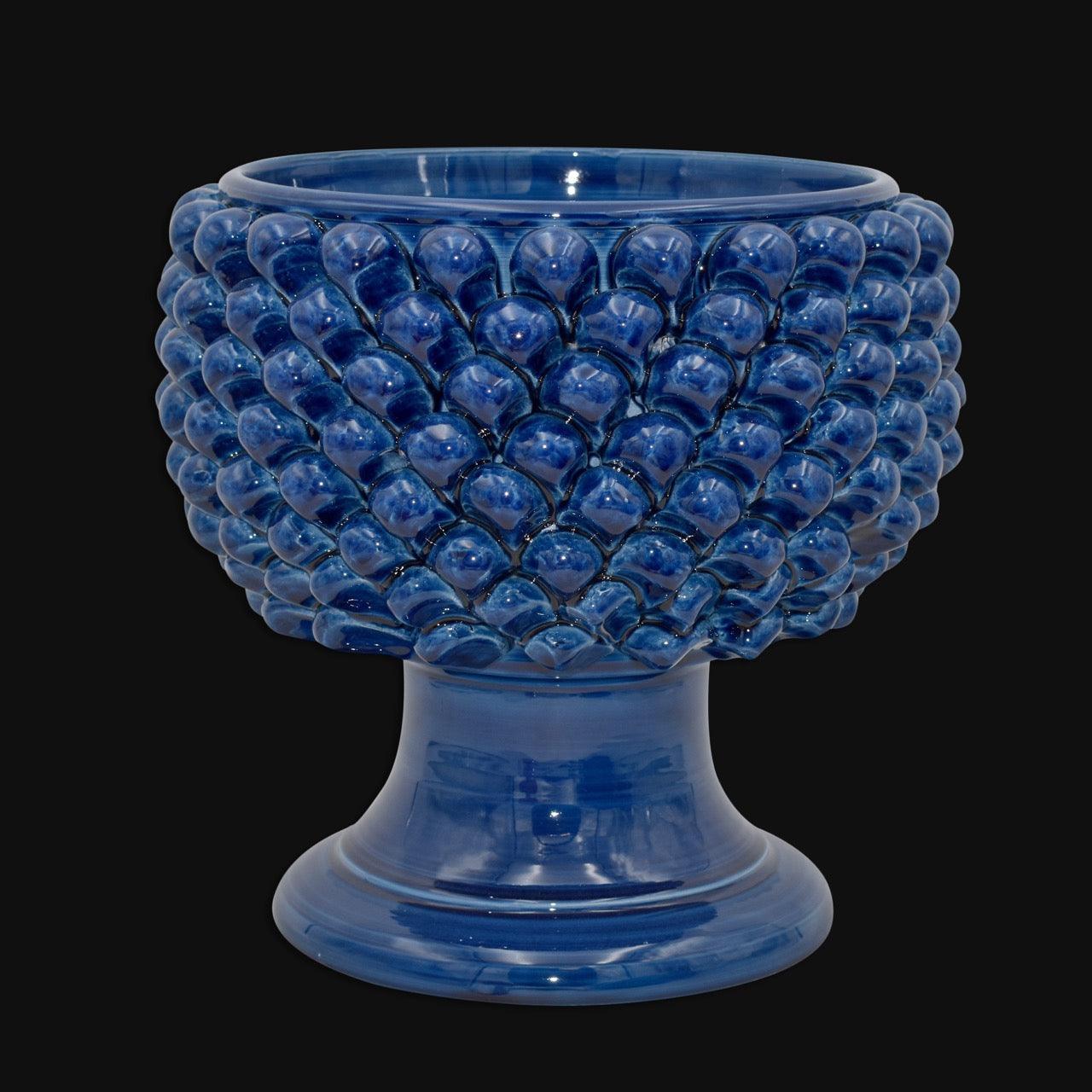 Vaso mezza pigna blu intenso in ceramica di Caltagirone - Ceramiche di Caltagirone Sofia