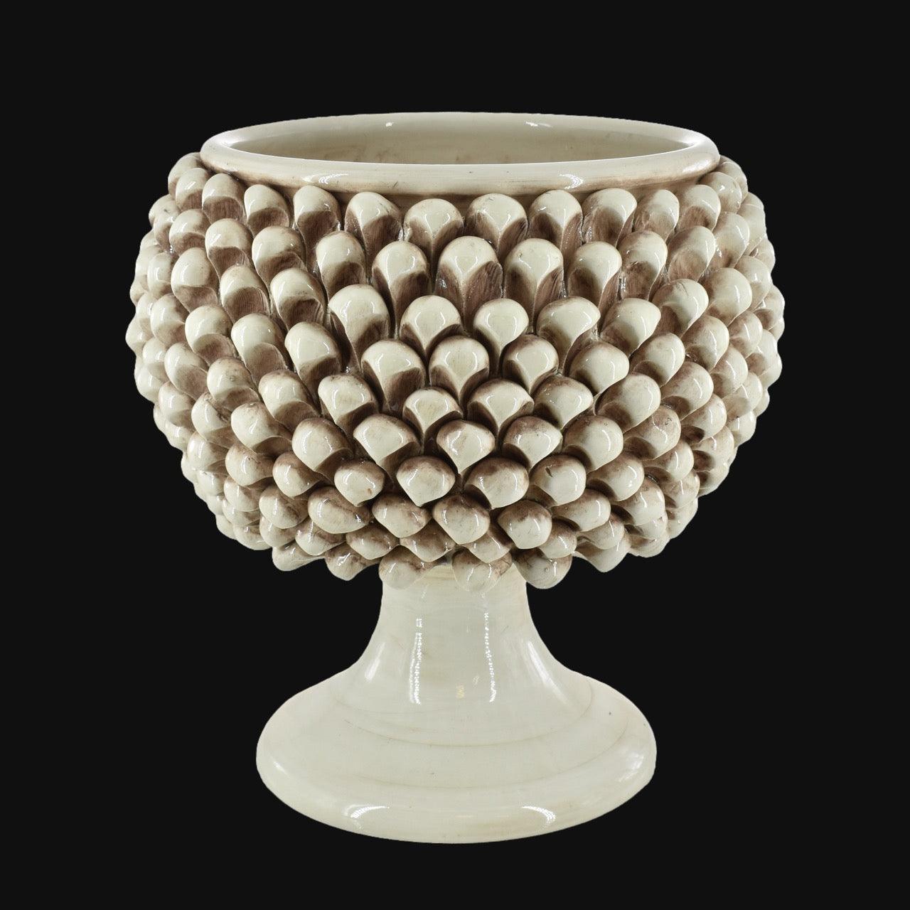 Vaso mezza pigna madreperla antichizzato in ceramica di Caltagirone - Ceramiche di Caltagirone Sofia