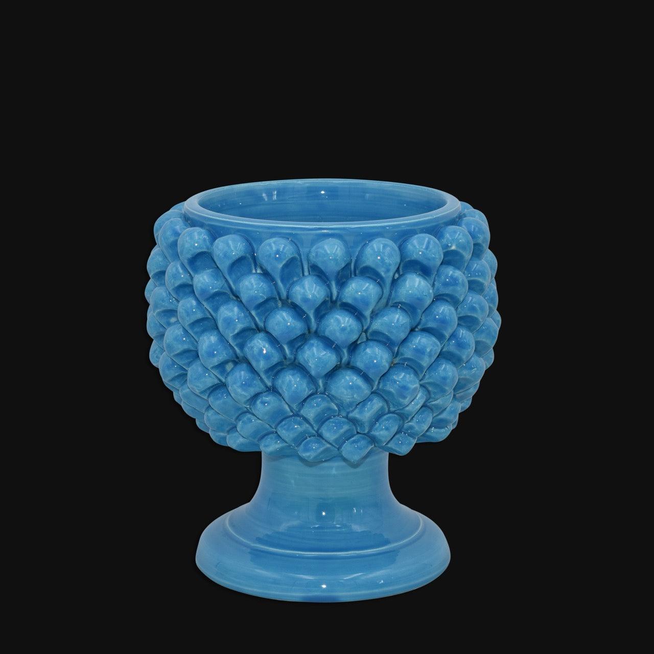 Vaso mezza pigna turchese in ceramica di Caltagirone - Ceramiche di Caltagirone Sofia