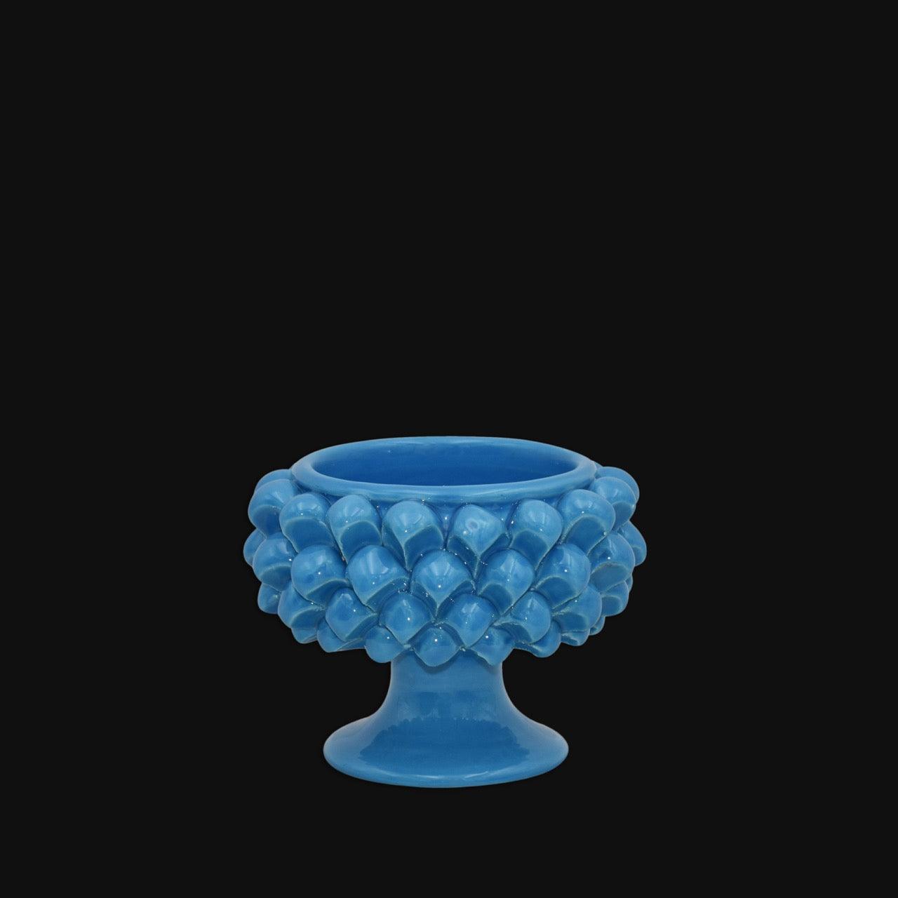 Vaso mezza pigna turchese in ceramica di Caltagirone - Ceramiche di Caltagirone Sofia