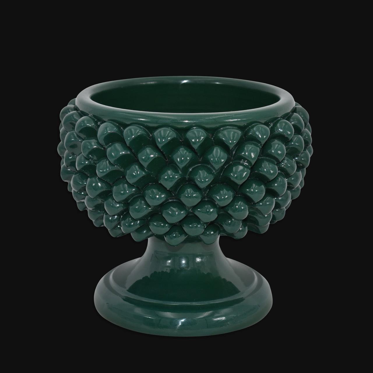 Vaso mezza pigna verde antico in ceramica di Caltagirone - Ceramiche di Caltagirone Sofia