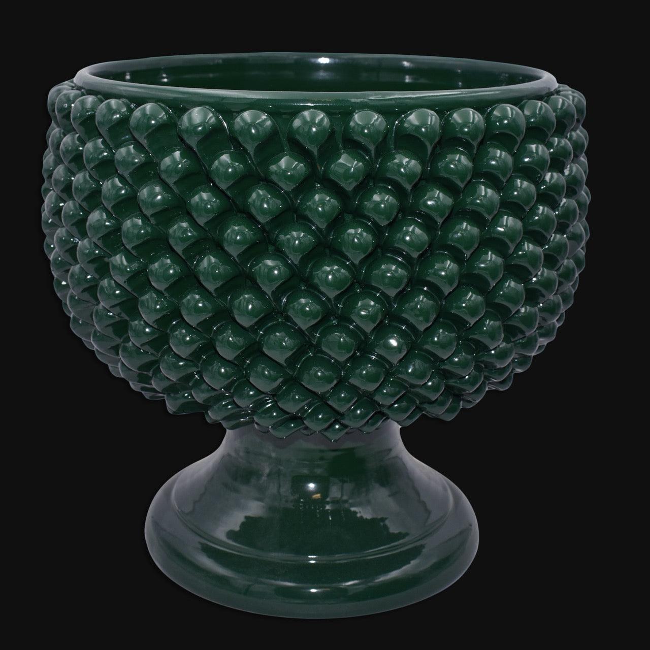 Vaso mezza pigna verde antico in ceramica di Caltagirone - Ceramiche di Caltagirone Sofia