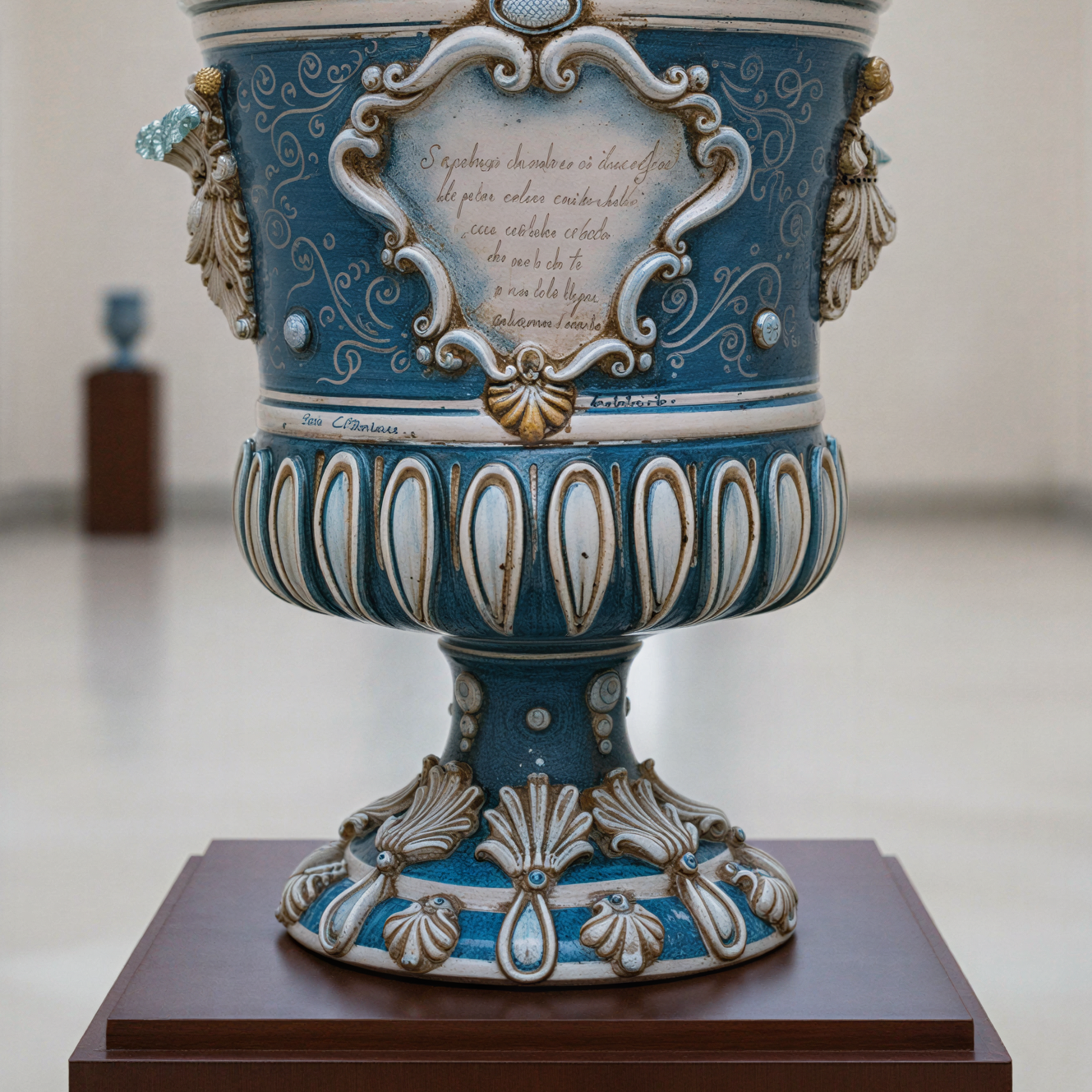 Vaso monumentale prosa in serie limitata mono blu