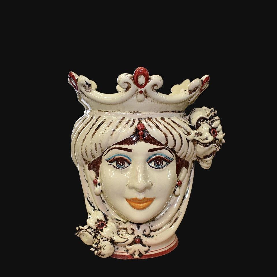 Testa h 25 con melagrane in avorio donna - Ceramiche di Caltagirone - Ceramiche di Caltagirone Sofia