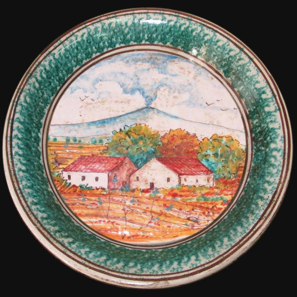 Fangotto da parete con paesaggio - Ceramiche di Caltagirone Sofia