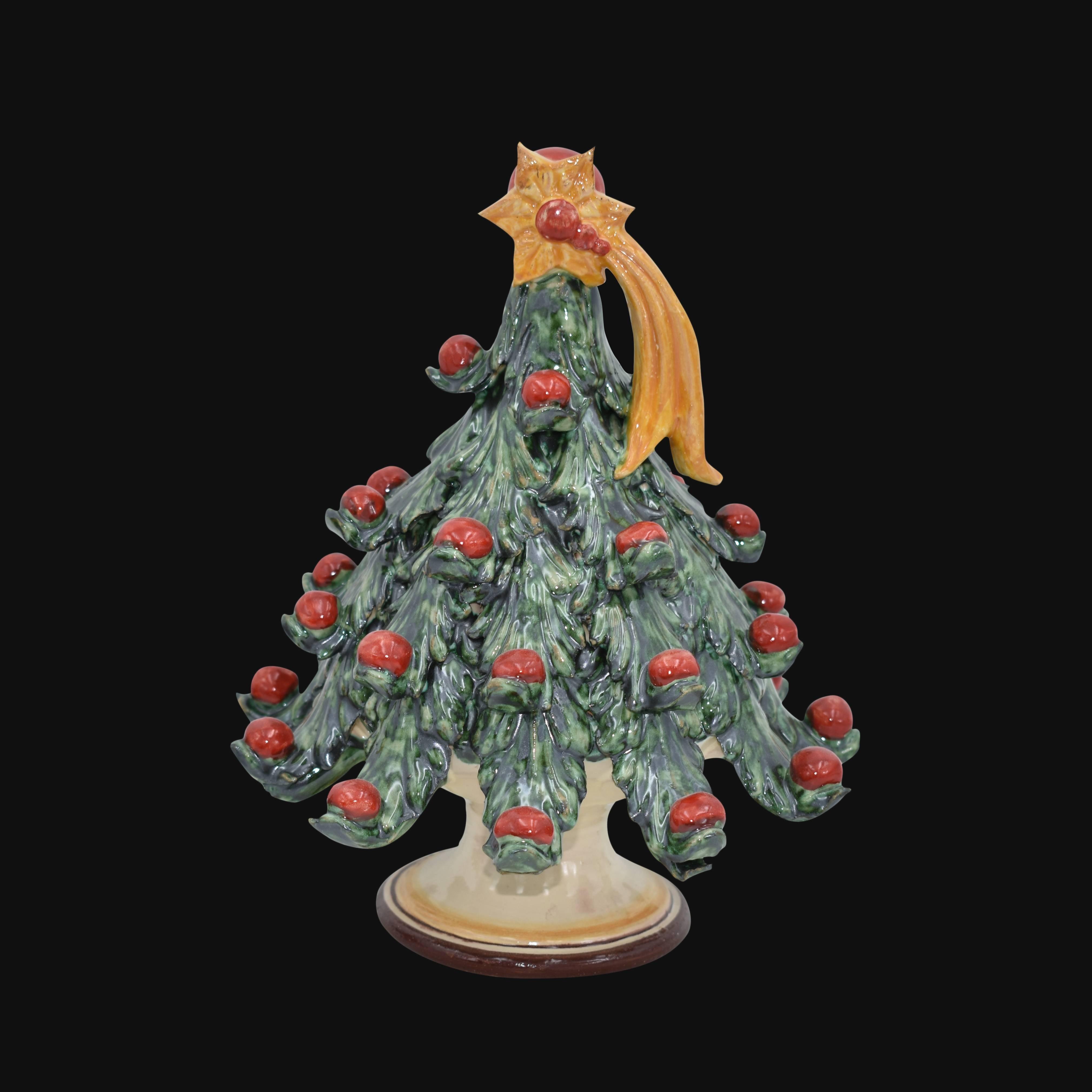 Albero di natale verde/rosso in ceramica artistica di Caltagirone - Ceramiche di Caltagirone Sofia