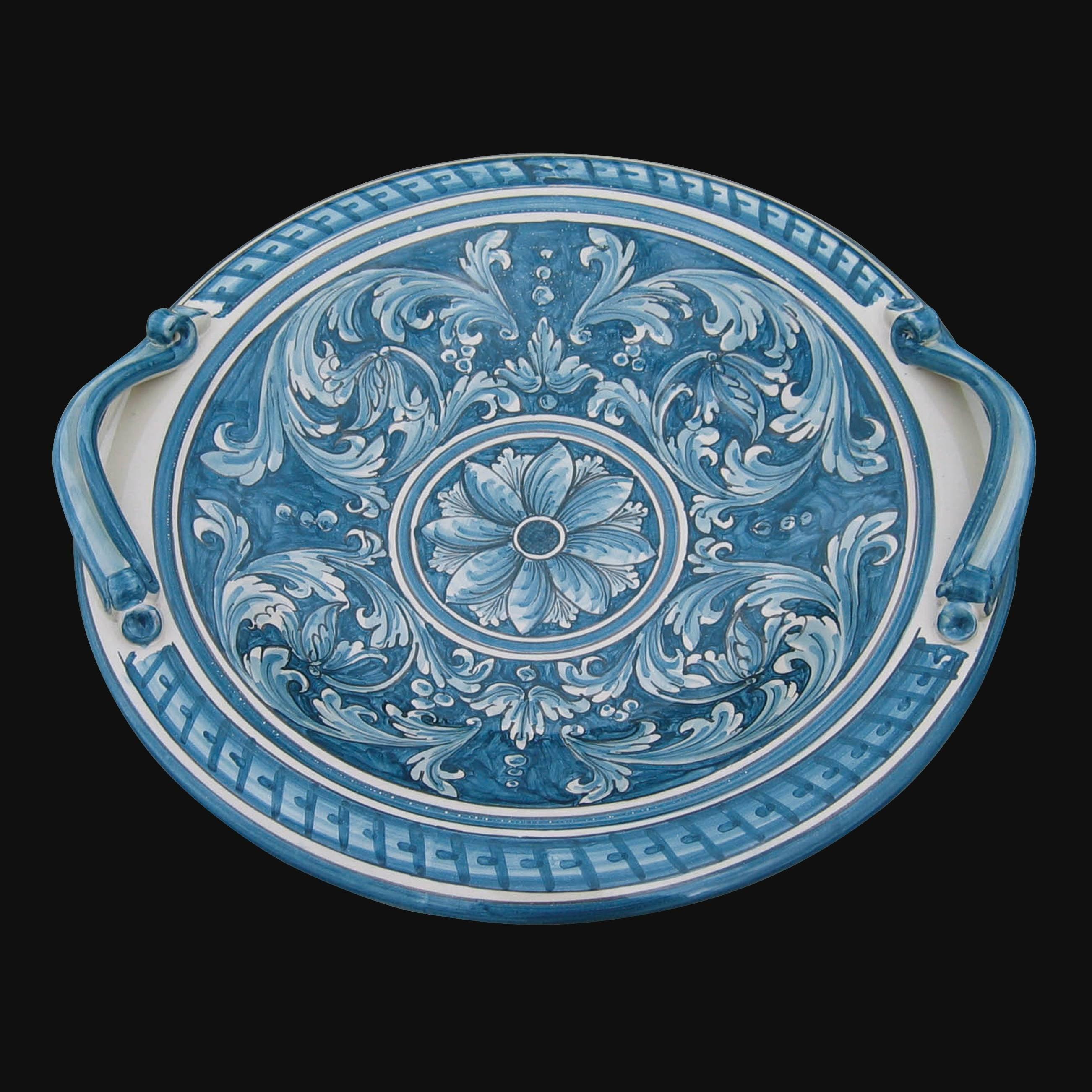 Centrotavola Ø 40 ornato mono blu - Ceramiche artistiche di Caltagirone - Ceramiche di Caltagirone Sofia