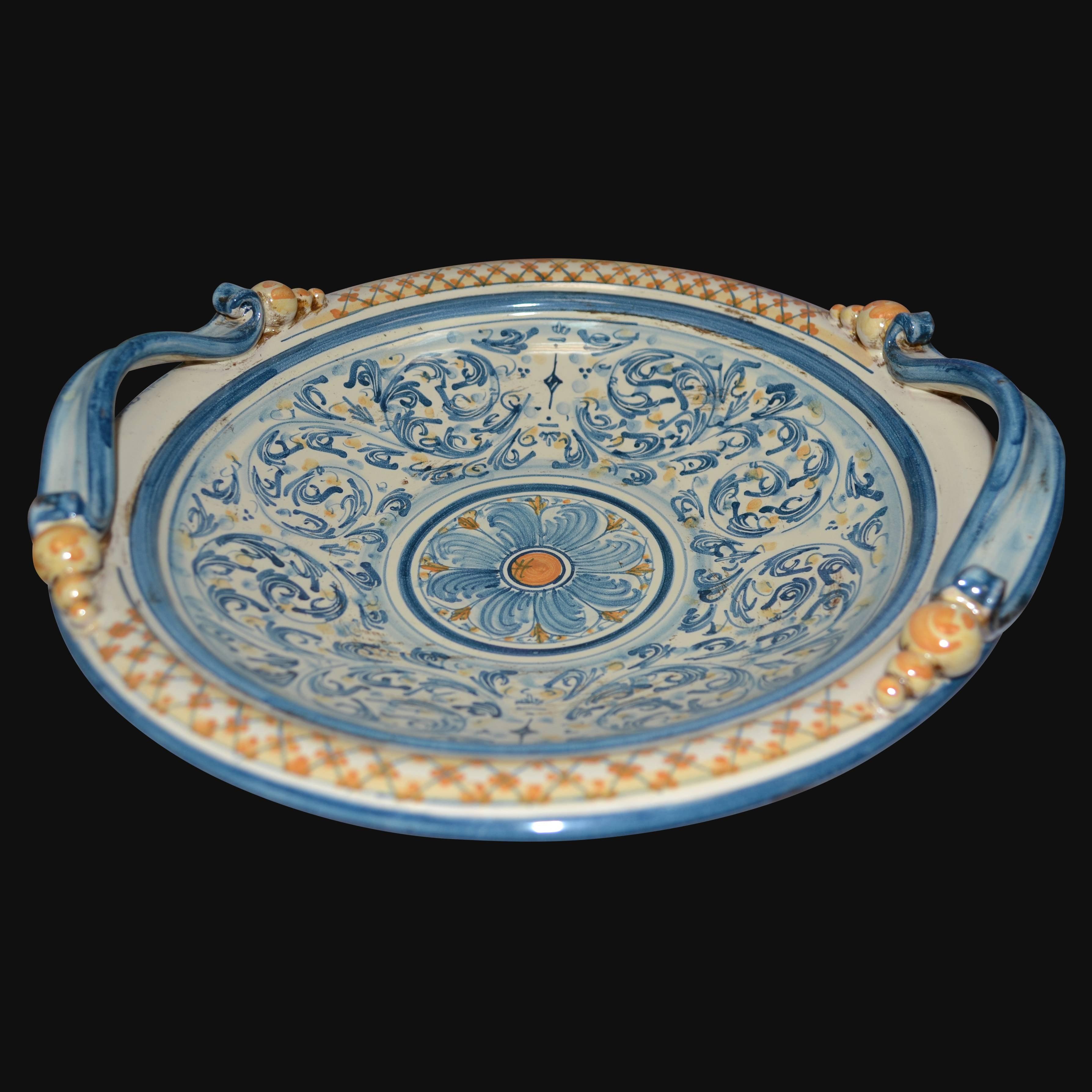Centrotavola Serie d'arte in Blu e Arancio - Ceramiche artistiche di Caltagirone - Ceramiche di Caltagirone Sofia