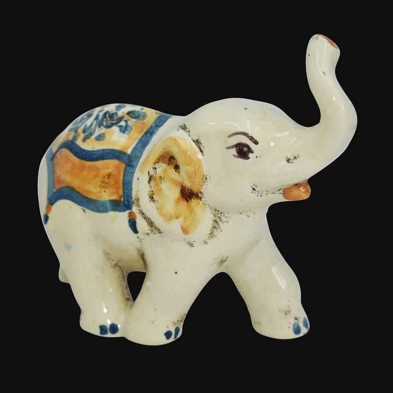 Elefante in ceramica s. arte blu/arancio - Ceramiche di Caltagirone Sofia - Ceramiche di Caltagirone Sofia