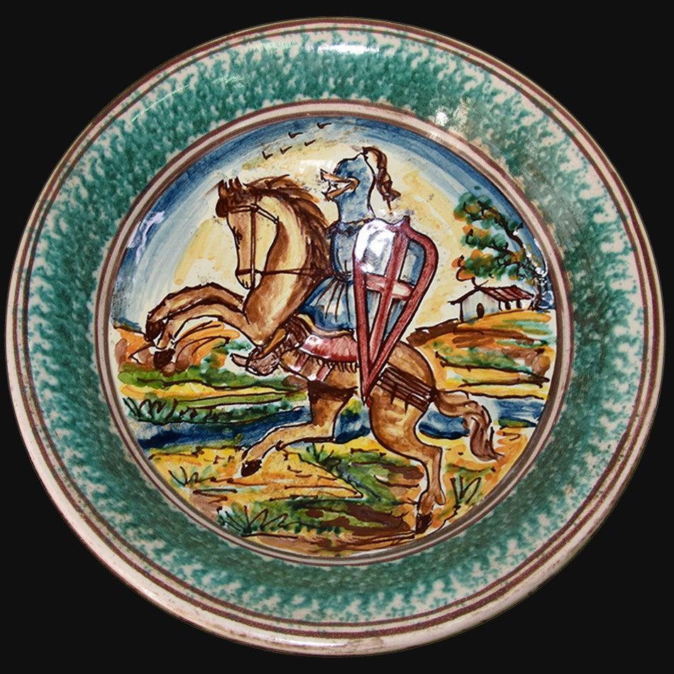 Fangotto da parete con Cavaliere - Ceramiche di Caltagirone Sofia