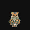 Gufo h 15 verde/arancio - Animali in ceramica - Ceramiche di Caltagirone Sofia