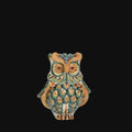 Gufo h 15 verde/arancio - Animali in ceramica - Ceramiche di Caltagirone Sofia