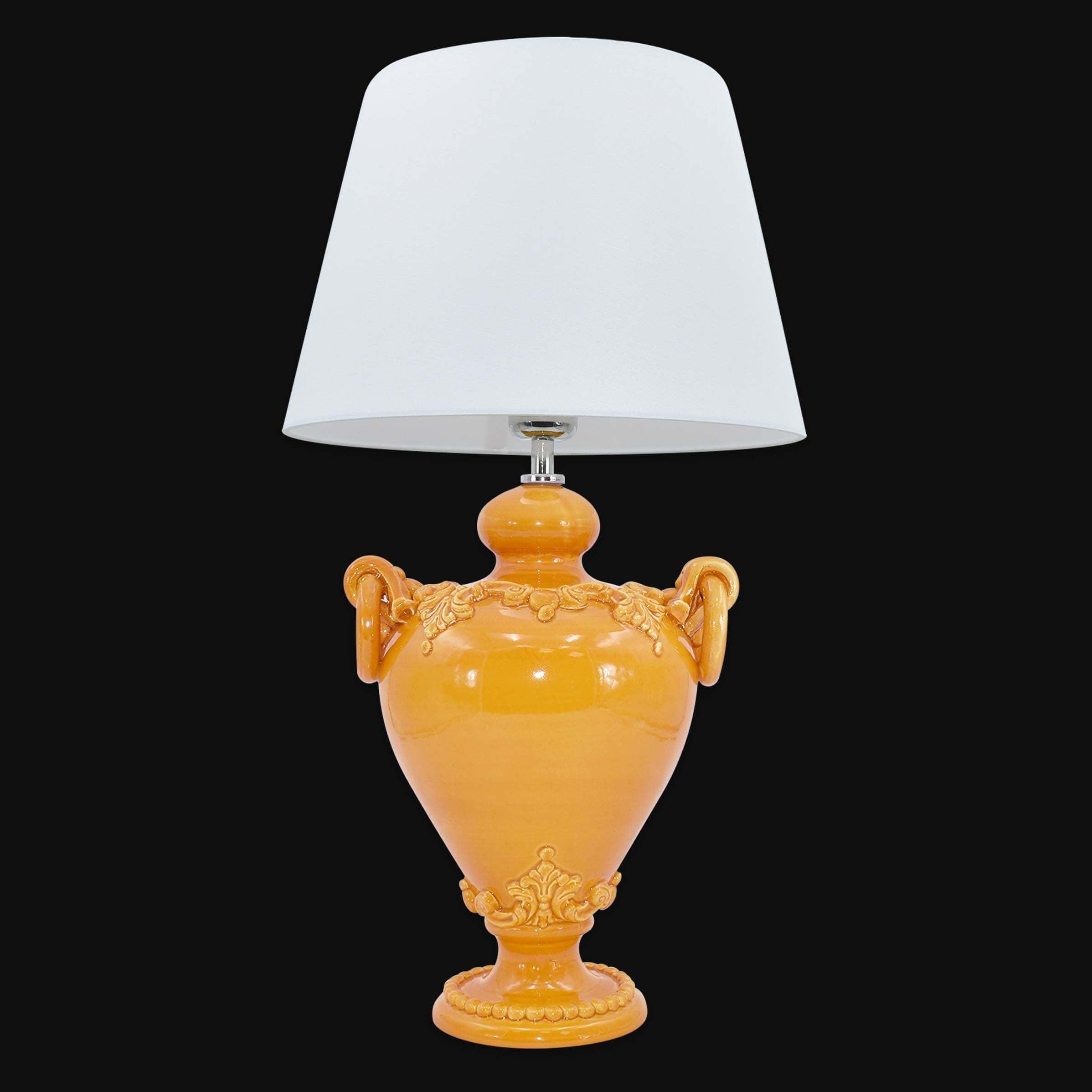 Lume anelli ornamentale h 55 Senape - Ceramiche artistiche Sofia - Ceramiche di Caltagirone Sofia