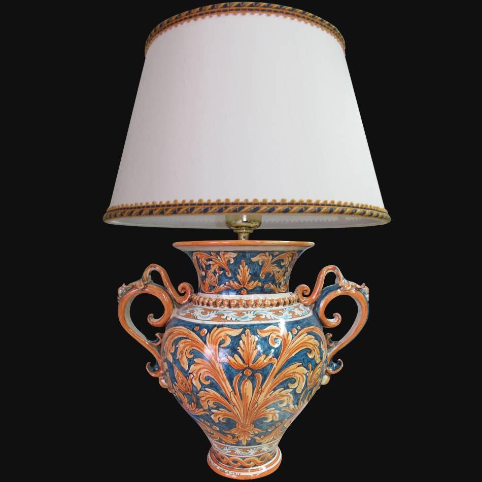 Lume Ornamentale in ceramica di Caltagirone Ornato Fondi Blu - Ceramiche di Caltagirone Sofia
