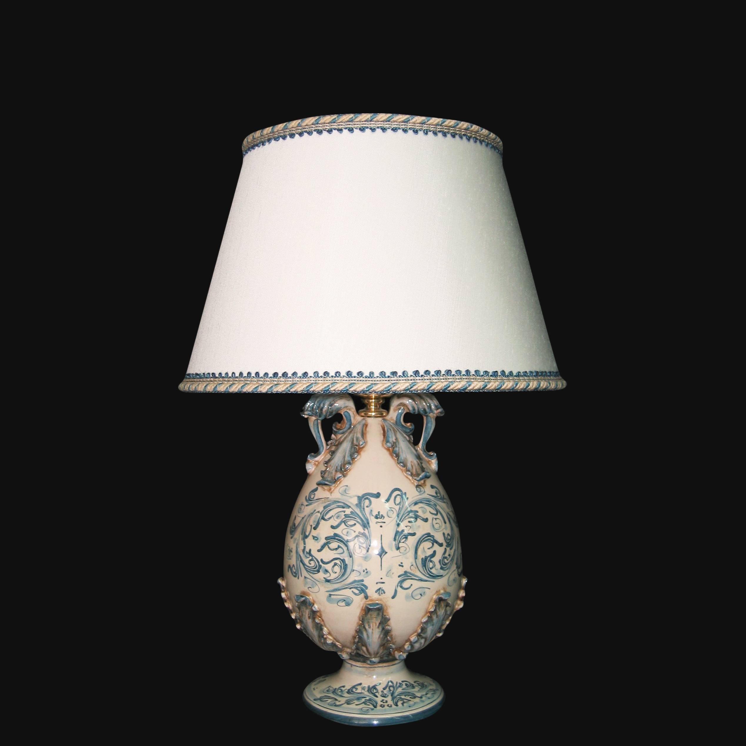 Lume ornamentale uovo h 25 in mono blu - Ceramiche Sofia Caltagirone - Ceramiche di Caltagirone Sofia