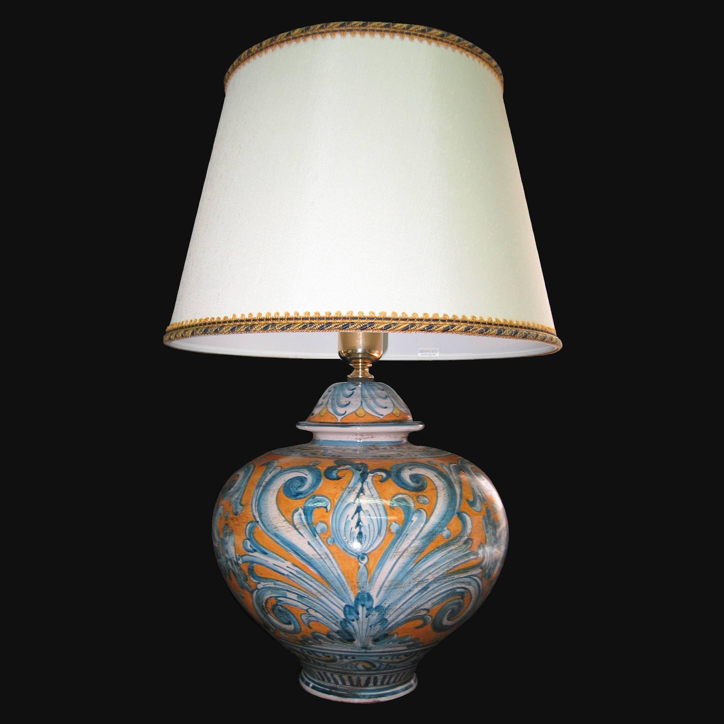 Lume palla ornamentale fondo arancio - Ceramica di Caltagirone Sofia - Ceramiche di Caltagirone Sofia