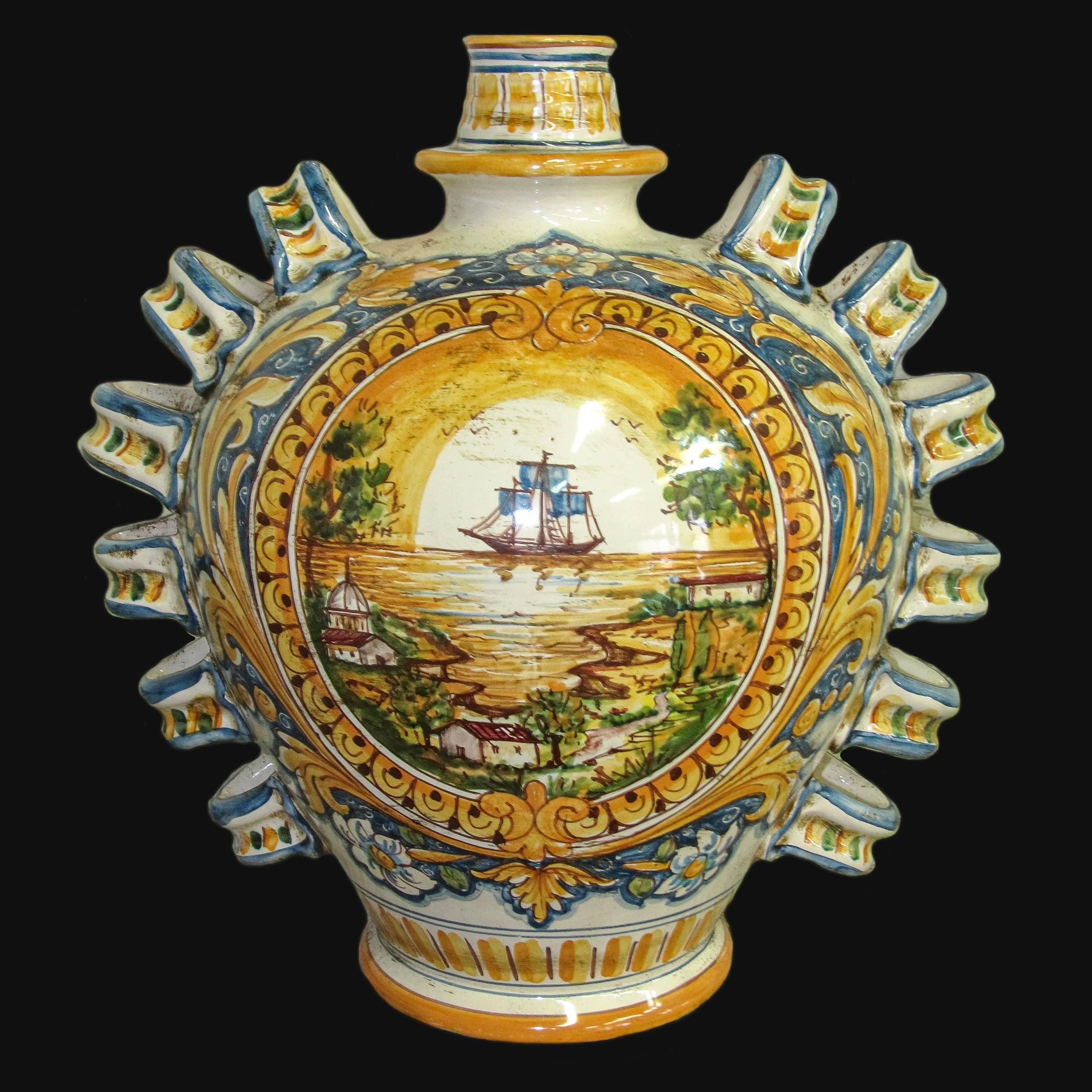 Orcio c/manici c/veliero antiche riproduzioni di caltagirone - Ceramiche di Caltagirone Sofia