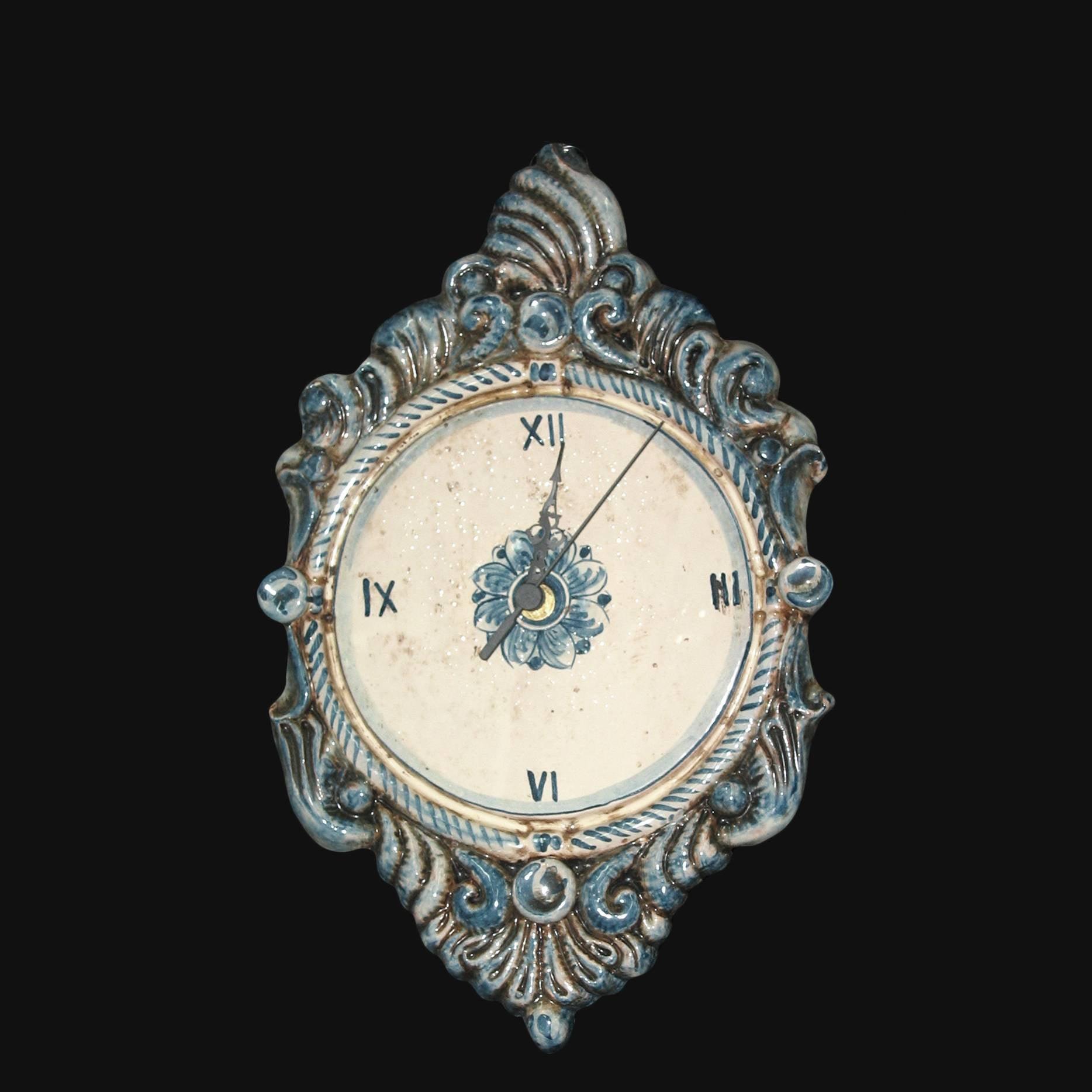 Orologio a rilievo 1°M h 35 mono blu in Ceramica artistica di Caltagirone - Ceramiche di Caltagirone Sofia