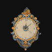 Orologio da parete in ceramica decoro blu e arancio - Ceramiche di Caltagirone Sofia