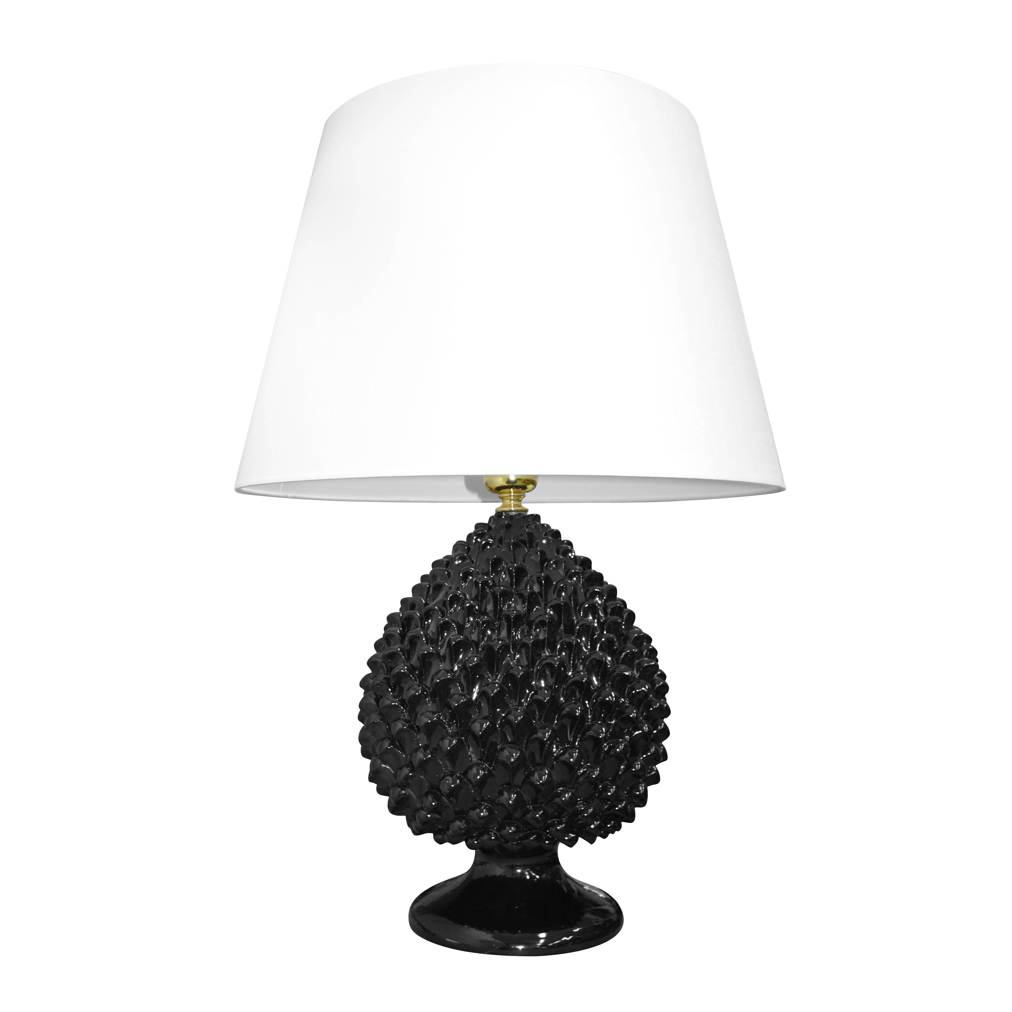 Pigna a Lume modellata a mano Black Line - Ceramiche di Caltagirone - Ceramiche di Caltagirone Sofia