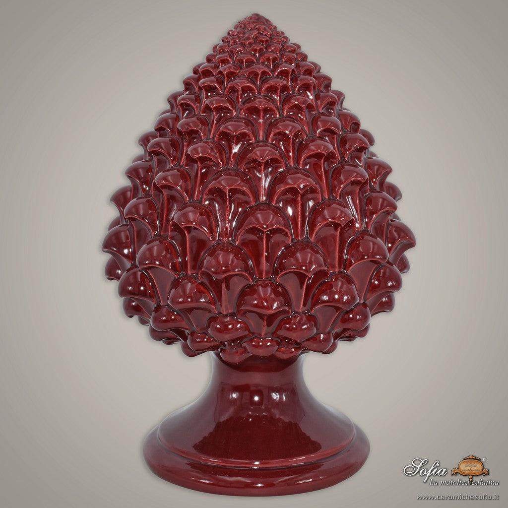 Pigna semilavorata altezza 15/35 Bordeaux integrale - Ceramiche di Caltagirone Sofia