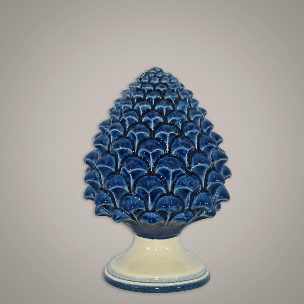 Pigna semilavorata altezza 15/35 mono blu - Ceramiche di Caltagirone Sofia