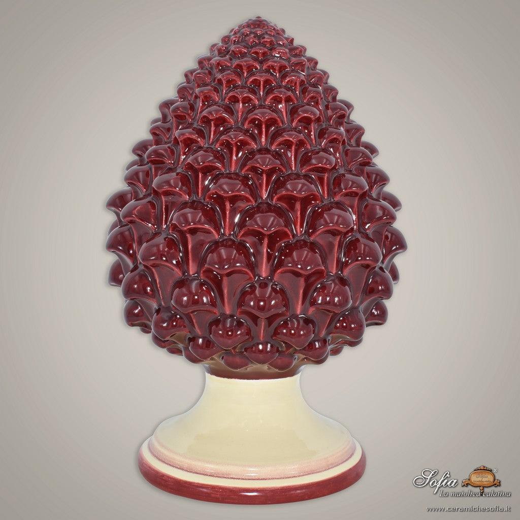 Pigna semilavorata altezza 15/35 mono bordeaux - Ceramiche di Caltagirone Sofia