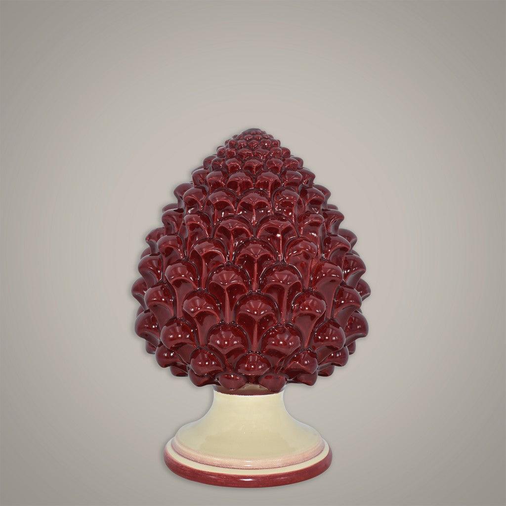 Pigna semilavorata altezza 15/35 mono bordeaux - Ceramiche di Caltagirone Sofia